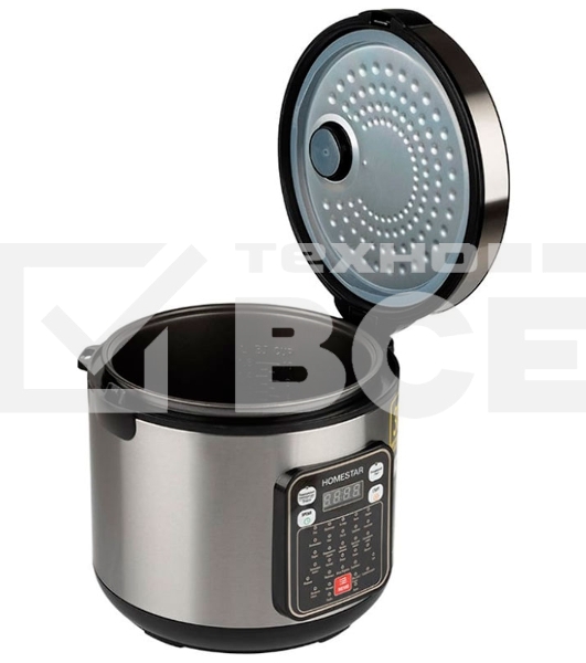 Мультиварка Homestar HS-2031 900 Вт, 5 л, нержавеющая сталь/черный