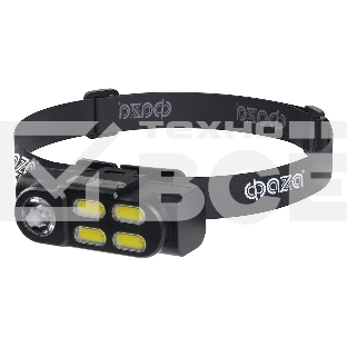 Фонарь аккумуляторный налобный AccuFH6-4COB/L3W 3Вт XPE+4 COB аккум. 18650 1200мАч ближн./дальн. свет 4 режима IP20 ФАZА 5044760