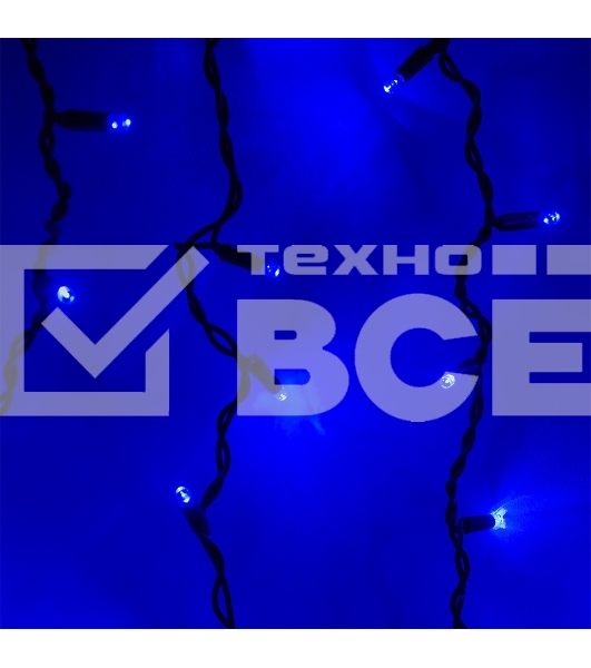 Гирлянда светод. уличная Funray Бахрома SIC-120B,3.0x0.7м,120ламп,синий,IP60,черн.шн.1.5м,СОЕД,