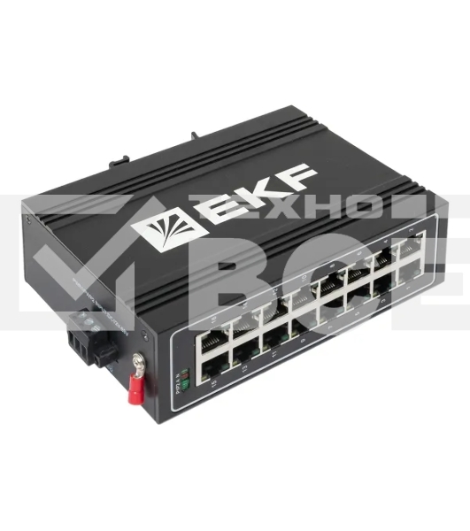 Коммутатор неуправляемый промышленный U-16T 16 портов 10/100Base-T(X) RJ45 монтаж на DIN-рейку TSX EKF TSX-U-16T