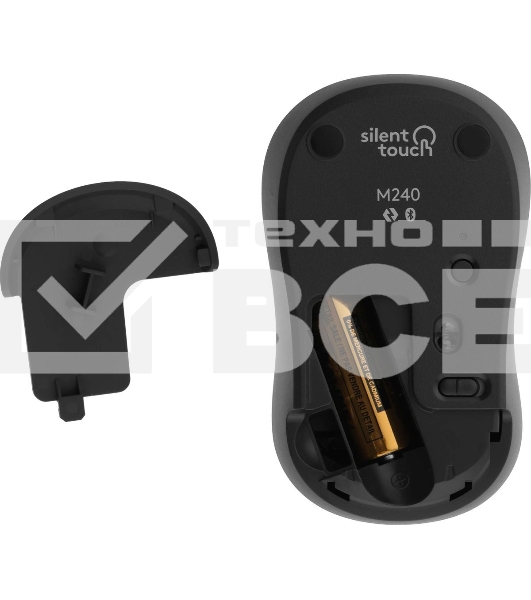 Мышь беспроводная Logitech M240 SILENT графитовый, 4000 dpi, Bluetooth, кнопки - 3