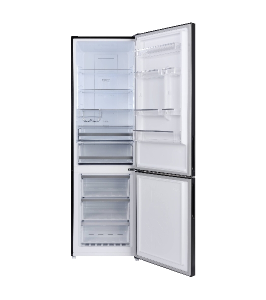 Холодильник Korting KNFC 62370 XN черная нержавеющая сталь двухкамерный 257/94л морозилка снизу, No Frost