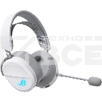 Гарнитура ASUS ROG Pelta белый, беспроводная + проводная, радиоканал, до 90 ч, подсветка, совместимость с PS5, фото 1