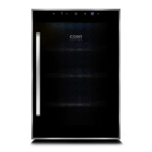 Винный шкаф CASO WineDuett Touch 12 серебристый, 33 л, 2 отсека, 12 бут., класс B