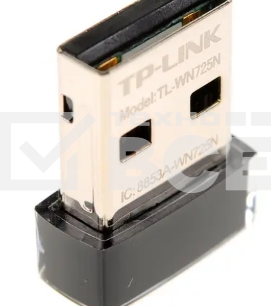 Сетевой адаптер TP-Link SOHO TL-WN725N Беспроводной USB Нано адаптер 150 Мбит/с стандарта N c кнопкой QSS(Realtec)