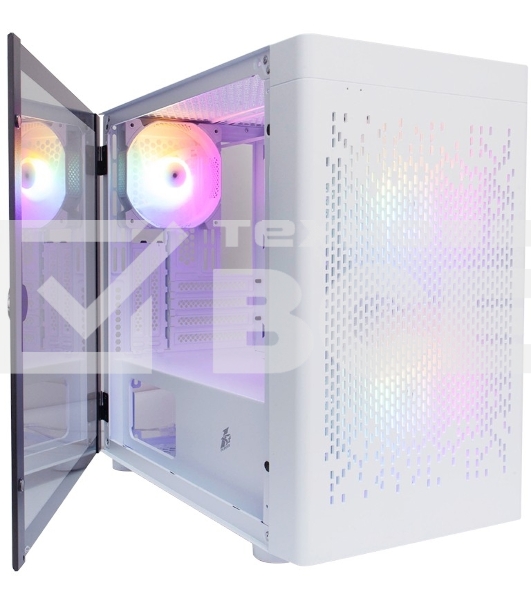 Компьютерный корпус 1STPLAYER DK D3-B White / mATX / 1x120mm & 2x140mm LED fans inc. / D3-B-WH-2F1P-W-1F1-W