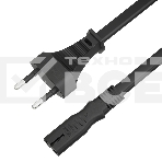 Кабель питания GCR CEE 7/16 / IEC C7, 1.5m, 2*0.5mm, черный, фото 1