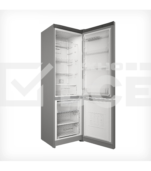 Холодильник Indesit ITS 5200 G серебристый двухкамерный 247/78л морозилка снизу, No Frost