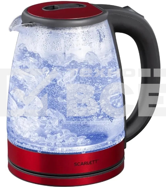 Чайник электрический Scarlett SC-EK27G65 красный/черный, 1800 Вт, 1.8 л