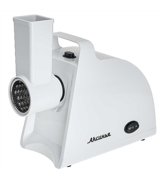 Мясорубка электрическая АКСИНЬЯ КС-2005С белый, 2000 Вт, 1.8 кг/мин, реверс, защита от перегрузки, насадки - 7