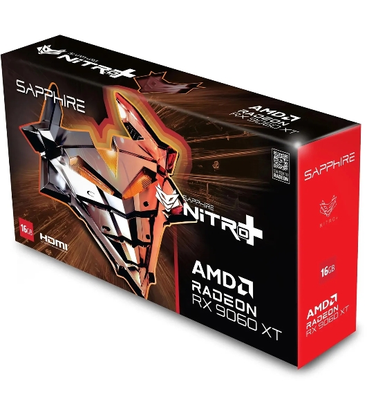 Видеокарта Sapphire PCI-E 5.0 11350-01-20G NITRO+AMD RADEON RX 9060 XT GAMING OC 16Gb DUAL AMD Radeon RX 9060XT 16Gb 128bit GDDR6 2780/20000 HDMIx2 DPx2 HDCP Ret