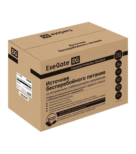 Источник бесперебойного питания ExeGate EX292615RUS SpecialPro UNB-3000.LED.AVR.2SH.4C13.RJ.USB 3000VA/1800W,LED, AVR,2*Schuko+4*C13,RJ45/11,USB, металлический корпус, черный