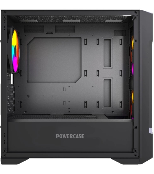 Компьютерный корпус Powercase Mistral Micro X3B ARGb, Tempered Glass, 3x 120мм ARGb PWM Fan, черный, mATX (CMMXB-A3)