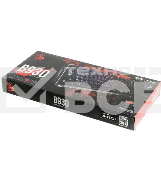 Клавиатура A4 B930 механическая черный USB Gamer LED
