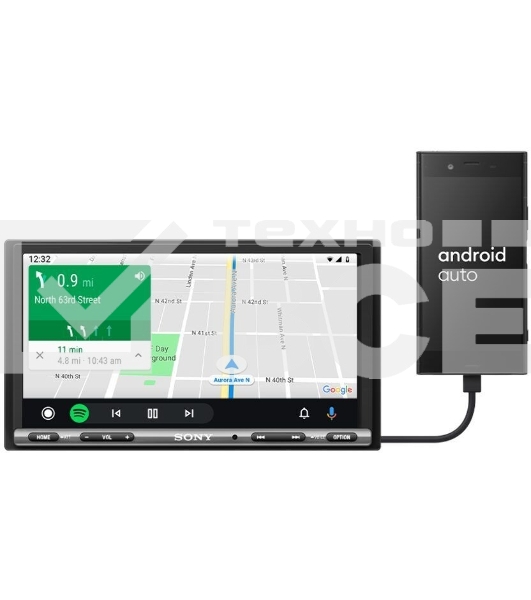 Автомагнитола Sony XAV-AX3250, 2 DIN, 6.95', Bluetooth, USB Type-A, AUX, CarPlay