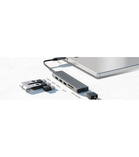 USB-концентратор Netac WF14, USB Type-C, USB/HDMI/MicroSD/SD, USB