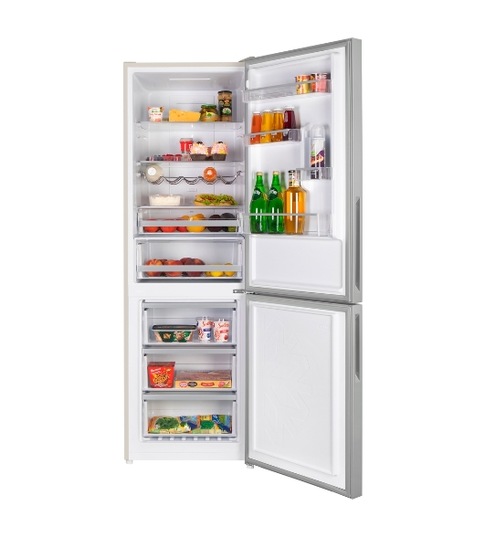 Холодильник Maunfeld MFF185NFBG Matt Inverter бежевый двухкамерный 240/100л морозилка снизу, No Frost