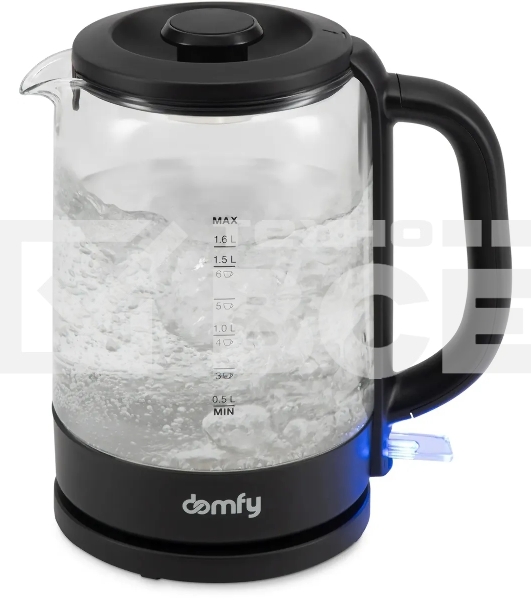 Чайник электрический Domfy DSB-EK304 1.7л. 2200Вт черный (корпус: стекло)