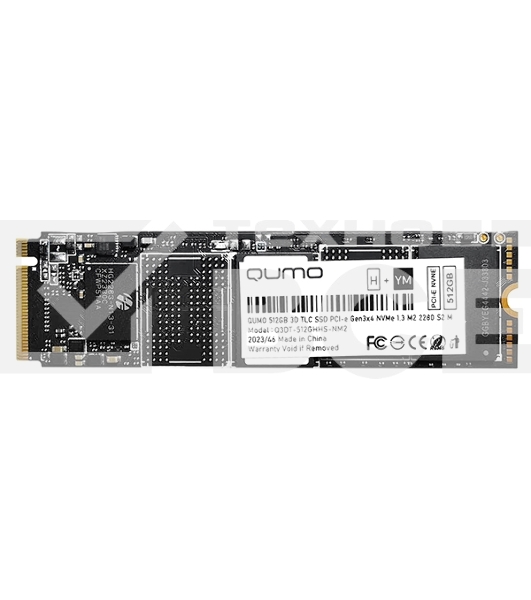 Накопитель SSD QUMO Novation, 512GB, PCIe 3.0 x4, M.2 2280, NVMe, R/W 3100/2000
