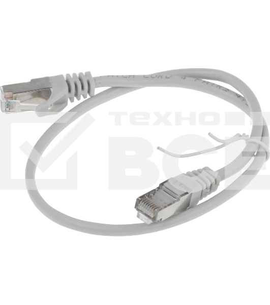 Патч-корд Premier PP22-0.5M 1000Гбит/с FTP 4 пары cat.5E CCA molded 0.5м серый RJ-45 (m)-RJ-45 (m)