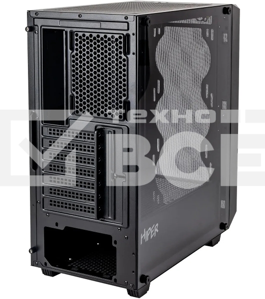 Корпус Hiper BH34-1 черный без БП ATX 5x120mm 2x140mm 2x200mm 1xUSB3.0 audio bott PSU