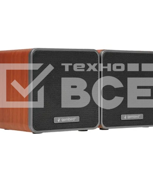 Акустич. система 2.0 Gembird SPK-206, МДФ, коричневый, 5 Вт, регулятор громкости, USB-питание