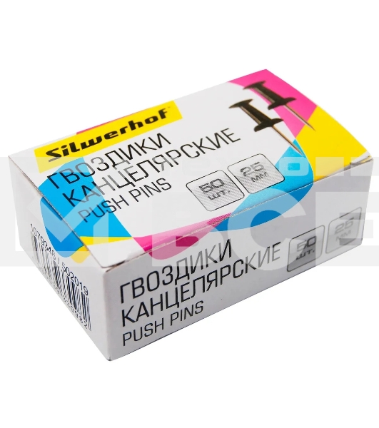 Гвоздики Silwerhof 502019 металл черный (упак.:50шт) картонная коробка