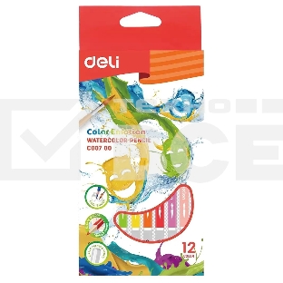 Карандаши цветные Deli Color Emotion EC00700 EC00700, липа, 12 цветов, коробка европодвес