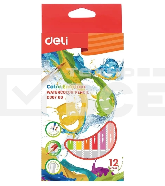 Карандаши цветные Deli Color Emotion EC00700 EC00700, липа, 12 цветов, коробка европодвес