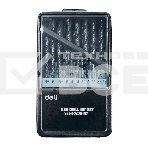 Набор сверл по металлу HSS (1-13мм, 25 шт) Deli DH-MHZ025-ED1 металлический кейс, фото 1