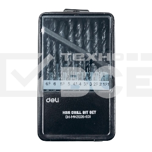 Набор сверл по металлу HSS (1-13мм, 25 шт) Deli DH-MHZ025-ED1 металлический кейс