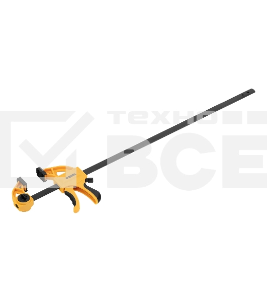 Струбцина Denzel F-образная, быстрозаж., 24'x2 3/4', 600х70мм, пласт.корпус,фиксатор,двухк. рук-ка