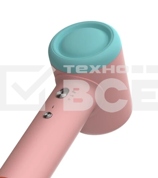 Фен Deerma DEM-CF51W розовый/бирюзовый, 1400 Вт, компактный, ионизация