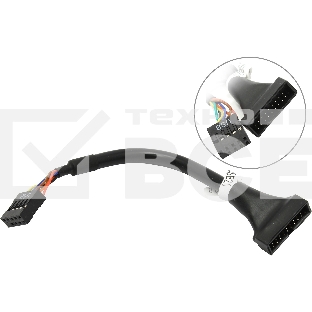 Переходник для материнской платы Espada USB 2.0 IDC 10pin/9pin female to USB 3.0 20pin/19pin male 15см, EPOW10pin20pin