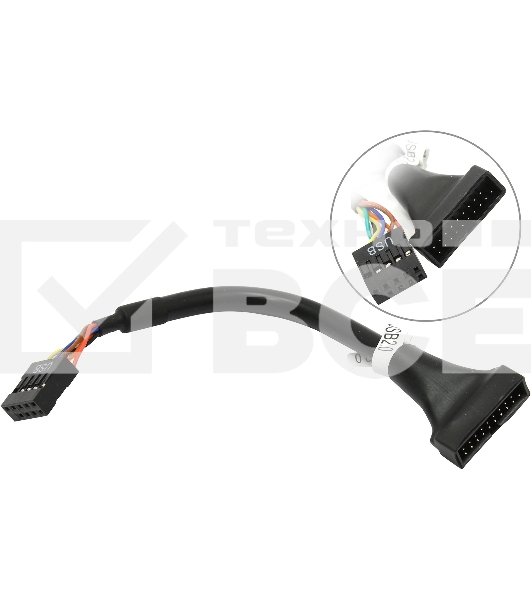 Переходник для материнской платы Espada USB 2.0 IDC 10pin/9pin female to USB 3.0 20pin/19pin male 15см, EPOW10pin20pin
