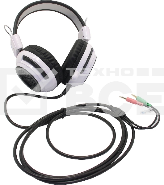Наушники с микрофоном Oklick HS-G300 белый/черный 2.5м мониторы