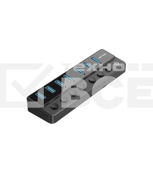Концентратор Vention OTG USB 3.0 на 7 портов черный