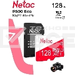 Карта памяти Netac P500 ECO 128GB MicroSDXC U1/C10 up to 80MB/s, retail pack with SD Adapter, фото2