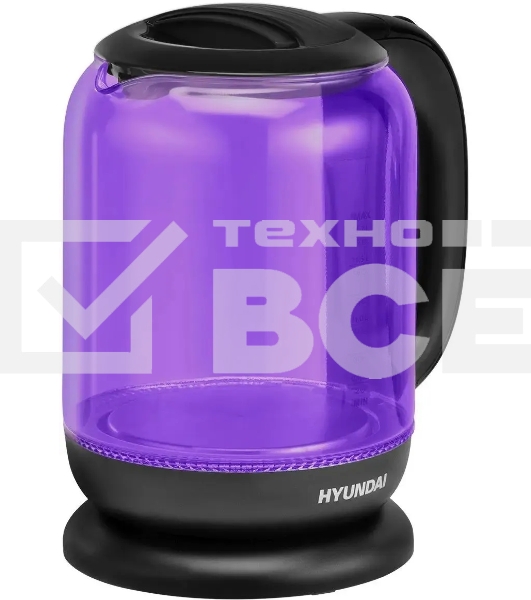 Чайник электрический Hyundai HYK-G5809 1.8л. 2200Вт фиолетовый/черный (корпус: стекло)