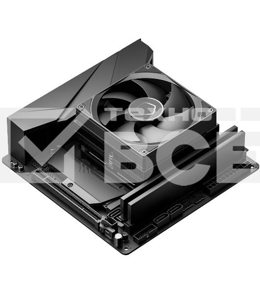 Кулер для процессора ID-COOLING IS-53-XT BLACK LGA1851/1700/1200/115X/AM5/AM4 низкопрофильный высота 53мм (24шт/кор, TDP 120W, PWM, 4 тепл.трубок/медная база, FAN 92мм, черный) BOX