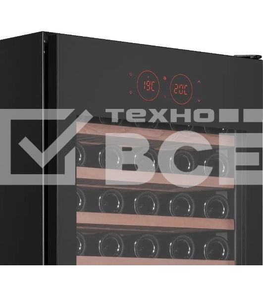 Винный шкаф встраиваемый Maunfeld MBWC-415D171, вместимость: 171 бутылок, черный