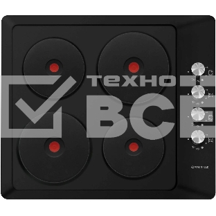 Варочная комбинированная панель Maunfeld EEHE.64.4B, конфорок: 4 шт., эмаль, независимая, черный