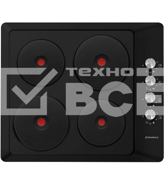 Варочная комбинированная панель Maunfeld EEHE.64.4B, конфорок: 4 шт., эмаль, независимая, черный