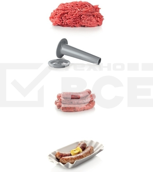 Мясорубка электрическая Bosch MFW 66020 белый/серый, 1800 Вт, 3.0 кг/мин, реверс, защита от перегрузки, насадки - 5
