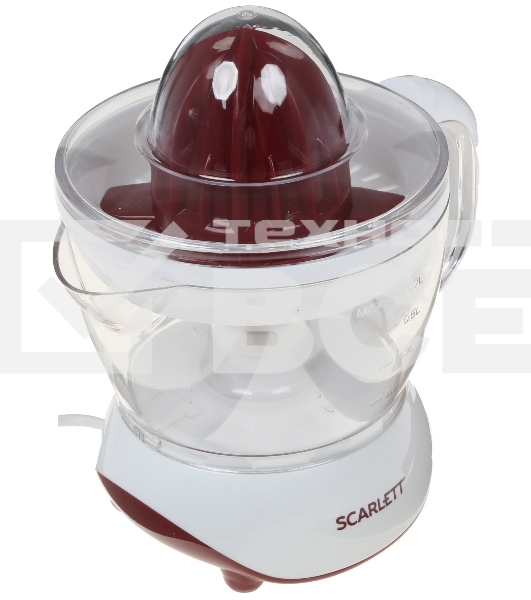 Соковыжималка Scarlett SC-JE50C06 белый/коричневый, цитрусовая, 25 Вт, 700 мл, механическое
