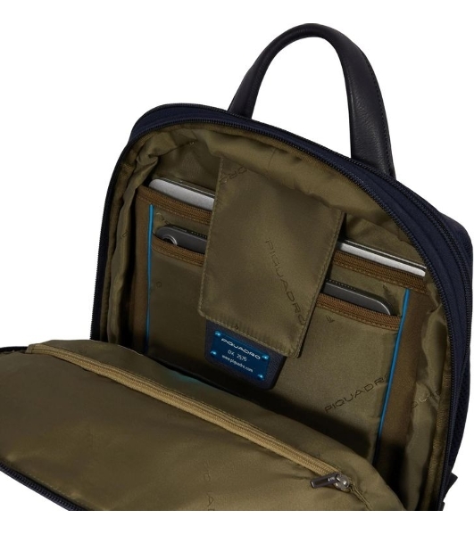 Рюкзак Piquadro Brief2 CA6384BR2/BLU синий нейлон/натур.кожа