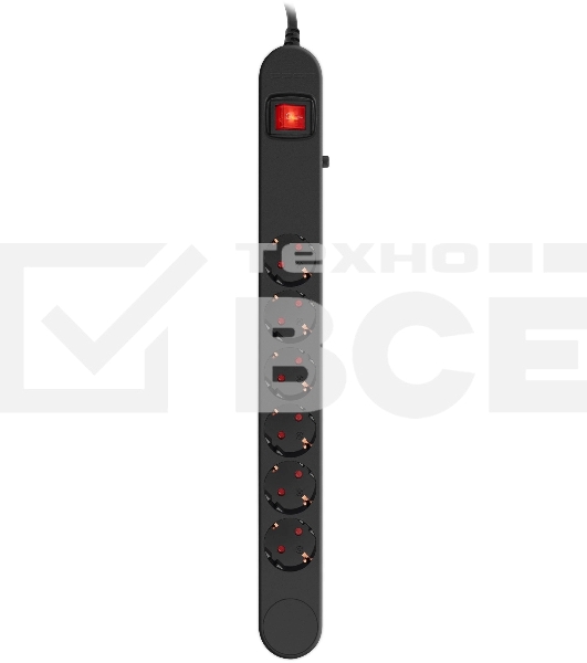 Сетевой фильтр Ippon NF-EU-3-16 3 м, 6 розеток, черный, коробка