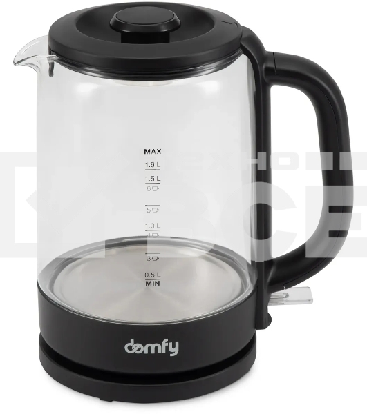Чайник электрический Domfy DSB-EK304 1.7л. 2200Вт черный (корпус: стекло)