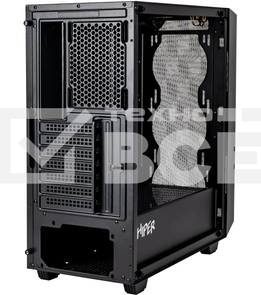 Корпус Hiper BH34-1 черный без БП ATX 5x120mm 2x140mm 2x200mm 1xUSB3.0 audio bott PSU