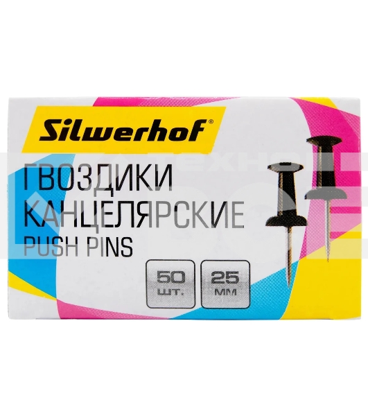 Гвоздики Silwerhof 502019 металл черный (упак.:50шт) картонная коробка